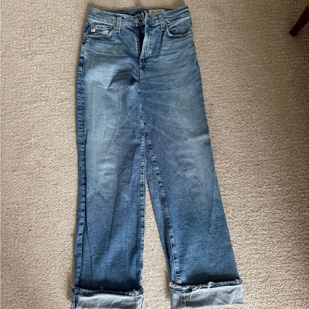 AG Adriano Goldschmied Blue Straight Leg Jeans